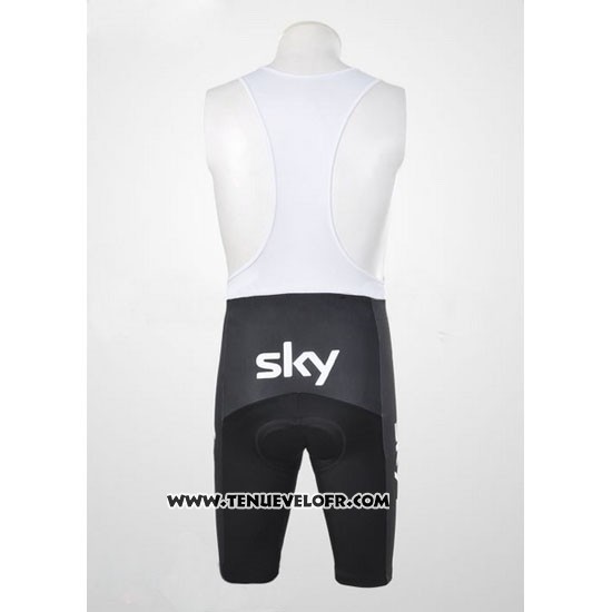 2011 Maillot Ciclismo Sky Lider Blanc et Azur Manches Courtes et Cuissard